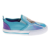Frozen Elsa Anna Girls No Lace Shoes - Disney Character Loafer Low Top SlipOn Casual Tennis Canvas Sneakers (Size 5-12 Toddler)
